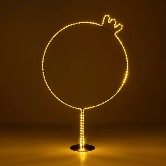 XMAS-CROWN-BIG Χριστουγεννιάτικο Διακοσμητικό Φωτιστικό LED 27.3W 1092lm 360° AC 220-240V Αδιάβροχο IP65 Θερμό Λευκό 2700K  - Μαύρο & Διάφανο - Μ88 x Π25 x Υ136cm - 2 Χρόνια Εγγύηση