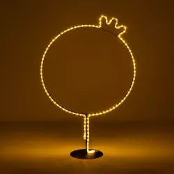 XMAS-CROWN-SMALL Χριστουγεννιάτικο Διακοσμητικό Φωτιστικό LED 15,6W 624lm 360° AC 220-240V Αδιάβροχο IP65 Θερμό Λευκό 2700K - Μαύρο & Διάφανο - M73 x Π25 x Υ106cm - 2 Χρόνια Εγγύηση