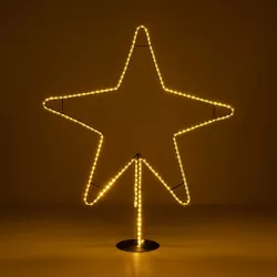 XMAS-STAR-BIG Χριστουγεννιάτικο Διακοσμητικό Φωτιστικό LED 19,5W 780lm 360° AC 220-240V Αδιάβροχο IP65 Θερμό Λευκό 2700K - Μαύρο & Διάφανο - M114 x Π25 x Υ132cm - 2 Χρόνια Εγγύηση