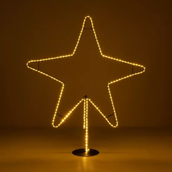 XMAS-STAR-BIG Χριστουγεννιάτικο Διακοσμητικό Φωτιστικό LED 19,5W 780lm 360° AC 220-240V Αδιάβροχο IP65 Θερμό Λευκό 2700K - Μαύρο & Διάφανο - M114 x Π25 x Υ132cm - 2 Χρόνια Εγγύηση