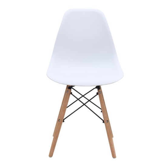 Καρέκλα τραπεζαρίας Nova  PP λευκό - ξύλινο φυσικό πόδι 46x51x80εκ.