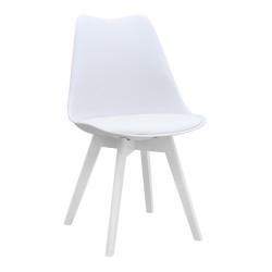 Καρέκλα τραπεζαρίας Viva  PP - PU λευκό - ξύλινο λευκό πόδι 48,5x54x80εκ.