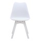 Καρέκλα τραπεζαρίας Viva  PP - PU λευκό - ξύλινο λευκό πόδι 48,5x54x80εκ.