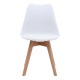 Καρέκλα τραπεζαρίας Viva  PP - PU λευκό - ξύλινο φυσικό πόδι 48,5x54x80εκ.