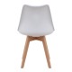 Καρέκλα τραπεζαρίας Viva  PP - PU λευκό - ξύλινο φυσικό πόδι 48,5x54x80εκ.
