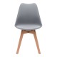 Καρέκλα τραπεζαρίας Viva  PP - PU γκρι - ξύλινο φυσικό πόδι 48,5x54x80εκ.
