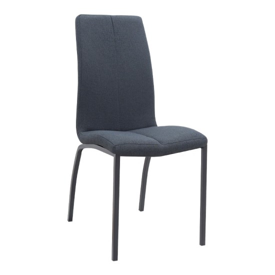 Καρέκλα τραπεζαρίας Fina  ανθρακί ύφασμα - μεταλλικό μαύρο πόδι 43x58x95εκ.