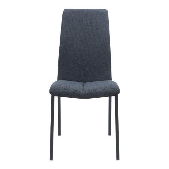 Καρέκλα τραπεζαρίας Fina  ανθρακί ύφασμα - μεταλλικό μαύρο πόδι 43x58x95εκ.