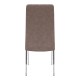 Καρέκλα τραπεζαρίας Alma  μπεζ PU - μεταλλικό πόδι χρωμίου 42x53x97εκ.