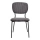 Καρέκλα τραπεζαρίας Kevin  γκρι ύφασμα - μεταλλικό μαύρο πόδι 48x51x87εκ.