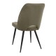 Καρέκλα τραπεζαρίας Christy  λαδί ύφασμα - μεταλλικό μαύρο πόδι 47x59x90εκ.