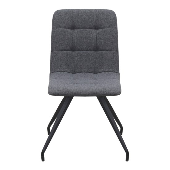 Καρέκλα τραπεζαρίας Bianca  γκρι ύφασμα - μεταλλικό μαύρο πόδι 43x56x84εκ.