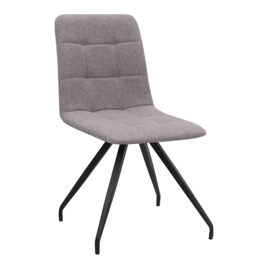 Καρέκλα τραπεζαρίας Bianca  ανοιχτό μπεζ ύφασμα - μεταλλικό μαύρο πόδι 43x56x84εκ.