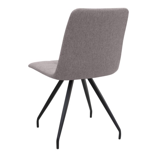 Καρέκλα τραπεζαρίας Bianca  ανοιχτό μπεζ ύφασμα - μεταλλικό μαύρο πόδι 43x56x84εκ.