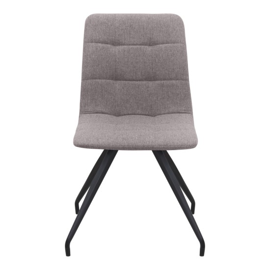 Καρέκλα τραπεζαρίας Bianca  ανοιχτό μπεζ ύφασμα - μεταλλικό μαύρο πόδι 43x56x84εκ.