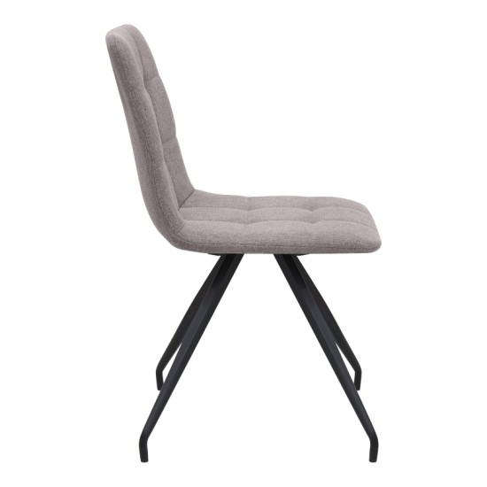 Καρέκλα τραπεζαρίας Bianca  ανοιχτό μπεζ ύφασμα - μεταλλικό μαύρο πόδι 43x56x84εκ.