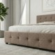 Κρεβάτι Iro  υφασμάτινο με αποθηκευτικό χώρο χρώμα μπεζ - καφέ 160x200εκ.