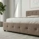 Κρεβάτι Iro  υφασμάτινο με αποθηκευτικό χώρο χρώμα μπεζ - καφέ 160x200εκ.