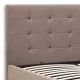 Κρεβάτι Iro  υφασμάτινο με αποθηκευτικό χώρο χρώμα μπεζ - καφέ 160x200εκ.