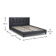 Κρεβάτι Sissy Megapap από τεχνόδερμα χρώμα μαύρο 160x200εκ. - 0224246