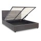 Κρεβάτι Kingston  βελούδινο με αποθηκευτικό χώρο χρώμα ανθρακί 160x200εκ.
