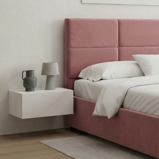 Κρεβάτι Kingston  βελούδινο με αποθηκευτικό χώρο χρώμα σάπιο μήλο 160x200εκ.