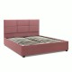 Κρεβάτι Kingston  βελούδινο με αποθηκευτικό χώρο χρώμα σάπιο μήλο 160x200εκ.