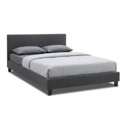 Κρεβάτι Flat  υφασμάτινο χρώμα ανθρακί 140x190εκ.