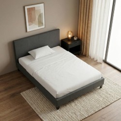 Κρεβάτι Flat  υφασμάτινο χρώμα ανθρακί 120x200εκ.
