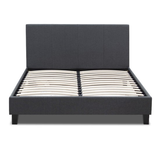 Κρεβάτι Flat  υφασμάτινο χρώμα ανθρακί 120x200εκ.