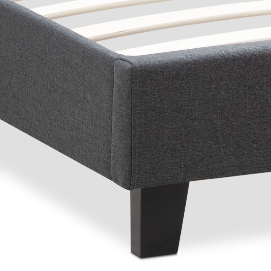 Κρεβάτι Flat  υφασμάτινο χρώμα ανθρακί 120x200εκ.