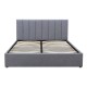 Κρεβάτι Renata  υφασμάτινο με αποθηκευτικό χώρο χρώμα γκρι 150x200εκ.