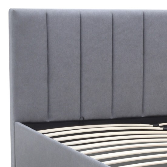 Κρεβάτι Renata  υφασμάτινο με αποθηκευτικό χώρο χρώμα γκρι 150x200εκ.