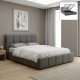Κρεβάτι Elora  βελούδινο με αποθηκευτικό χώρο χρώμα γκρι 160x200εκ.