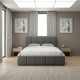 Κρεβάτι Elora  βελούδινο με αποθηκευτικό χώρο χρώμα γκρι 160x200εκ.
