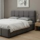 Κρεβάτι Elora  βελούδινο με αποθηκευτικό χώρο χρώμα γκρι 160x200εκ.