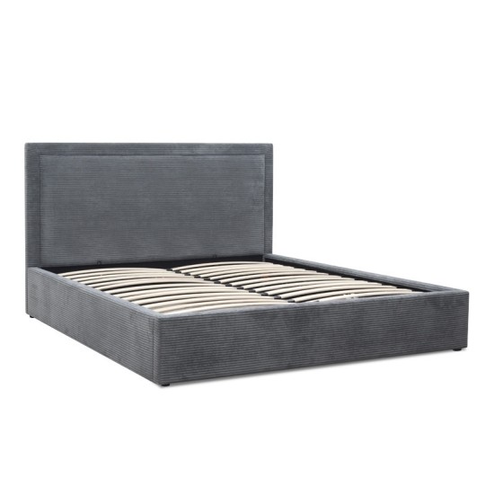 Κρεβάτι Velar  υφασμάτινο με αποθηκευτικό χώρο χρώμα γκρι 160x200εκ.