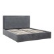 Κρεβάτι Velar  υφασμάτινο με αποθηκευτικό χώρο χρώμα γκρι 160x200εκ.