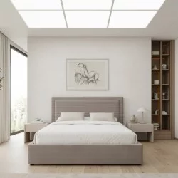 Κρεβάτι Velar  υφασμάτινο με αποθηκευτικό χώρο χρώμα μόκα 160x200εκ.