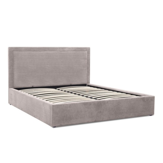 Κρεβάτι Velar  υφασμάτινο με αποθηκευτικό χώρο χρώμα μόκα 160x200εκ.