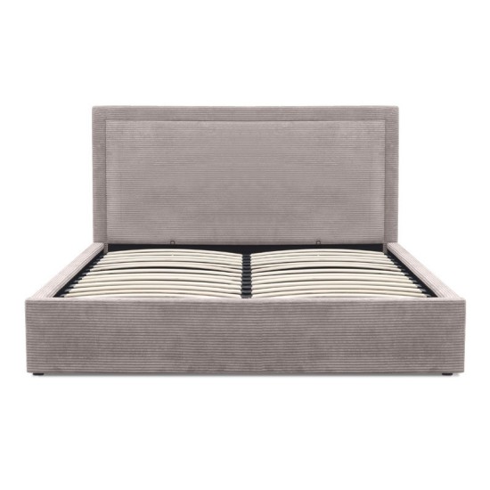 Κρεβάτι Velar  υφασμάτινο με αποθηκευτικό χώρο χρώμα μόκα 160x200εκ.