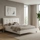 Κρεβάτι Mirel  υφασμάτινο χρώμα ανοιχτό μπεζ 160x200εκ.