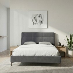 Κρεβάτι Marvel  υφασμάτινο χρώμα ανθρακί 160x200εκ.