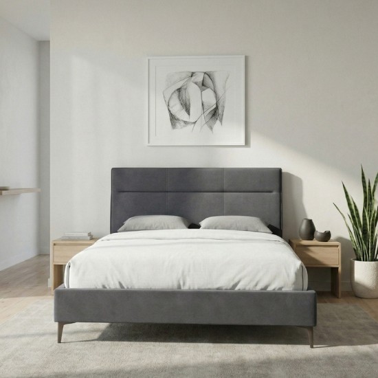 Κρεβάτι Marvel  υφασμάτινο χρώμα ανθρακί 160x200εκ.