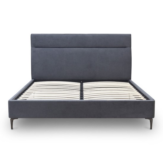 Κρεβάτι Marvel  υφασμάτινο χρώμα ανθρακί 160x200εκ.