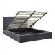 Κρεβάτι Nival  υφασμάτινο με αποθηκευτικό χώρο χρώμα ανθρακί 160x200εκ.