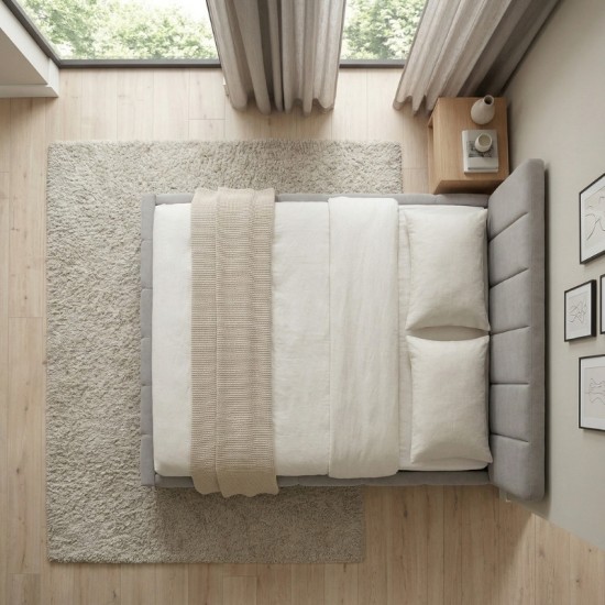 Κρεβάτι Nival  υφασμάτινο με αποθηκευτικό χώρο χρώμα μπεζ 160x200εκ.