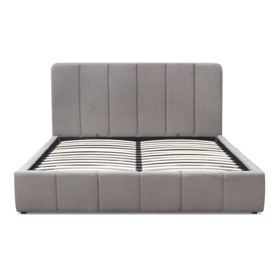 Κρεβάτι Nival  υφασμάτινο με αποθηκευτικό χώρο χρώμα μπεζ 160x200εκ.