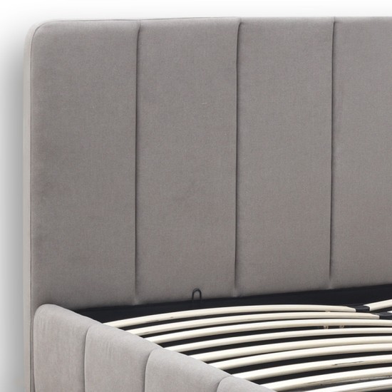 Κρεβάτι Nival  υφασμάτινο με αποθηκευτικό χώρο χρώμα μπεζ 160x200εκ.