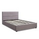 Κρεβάτι Olmo  βελούδινο με αποθηκευτικό χώρο χρώμα γκρι 160x200εκ.